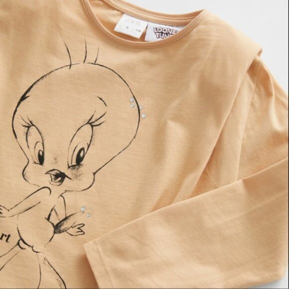 Zara Looney Tunes Long Sleeve Girls T-shirt Top Too Smart to Care NWT Size 13 14 - Picture 3 of 7